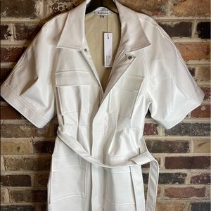 Faux leather dress/coat size small nwt